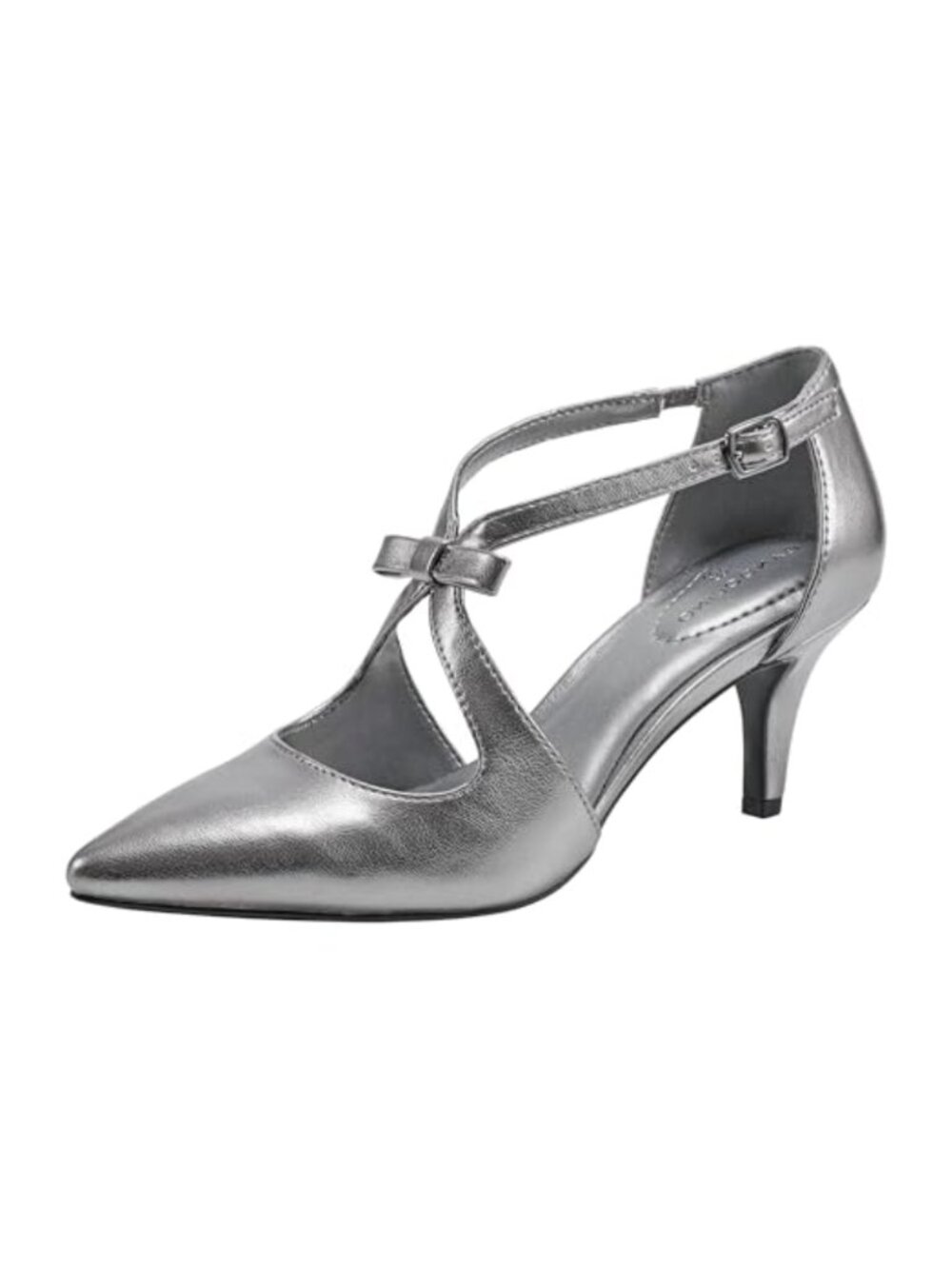 Bandolino Zeffer Kitten Heel Pump Pointed Toe Buckle Closure Cushioned Evening